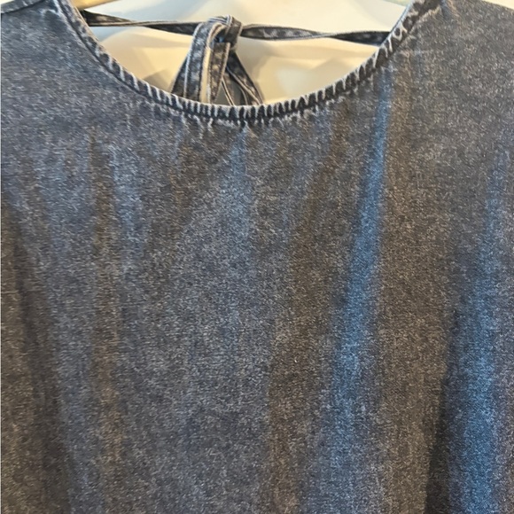 Idem Ditto Gray Washed Cottagecore Prairie Western MIDI Dress w/ Pockets M - Picture 3 of 16